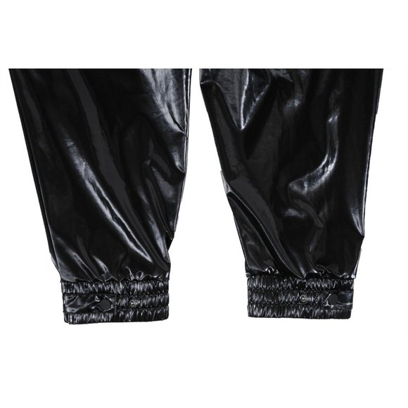 Kith Men Cargo Jogging Pants Size Small Gloss Black Logo Stretch Track Trousers - Picture 7 of 12